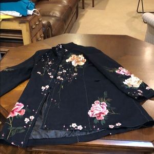 Floral embroidered coat